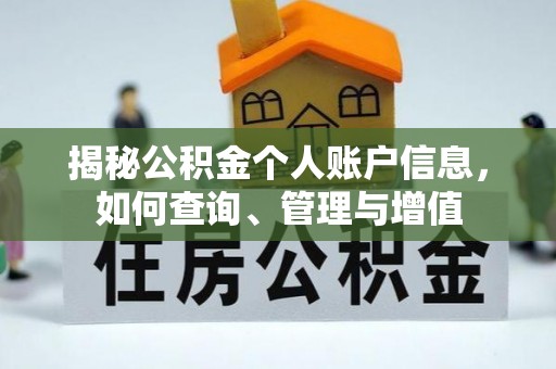 湘西揭秘公积金个人账户信息，如何查询、管理与增值