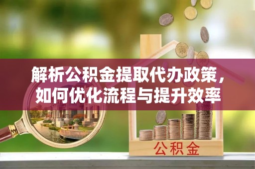 湘西解析公积金提取代办政策，如何优化流程与提升效率