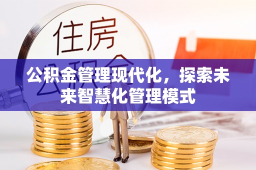 湘西公积金管理现代化，探索未来智慧化管理模式