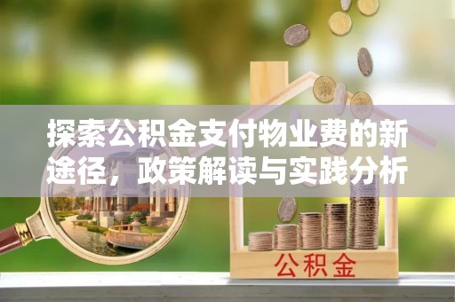 湘西探索公积金支付物业费的新途径，政策解读与实践分析