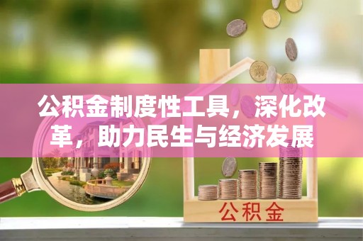 湘西公积金制度性工具，深化改革，助力民生与经济发展