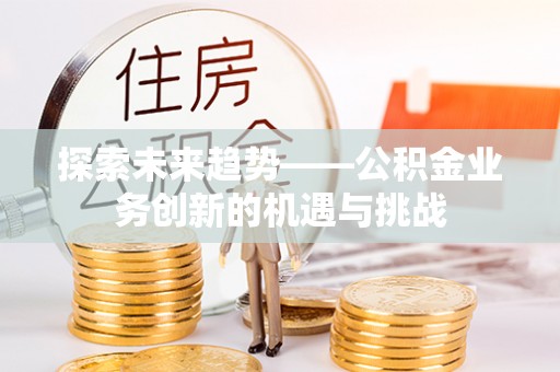 湘西探索未来趋势——公积金业务创新的机遇与挑战