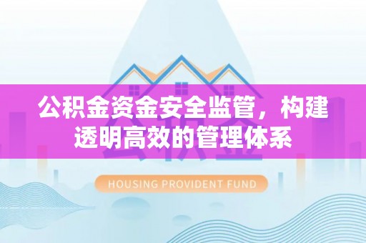 湘西公积金资金安全监管，构建透明高效的管理体系
